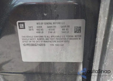 2016 Chevrolet Cruze Limited Lt z USA, uszkodzony, nr VIN 1G1PE5SB5G7142818